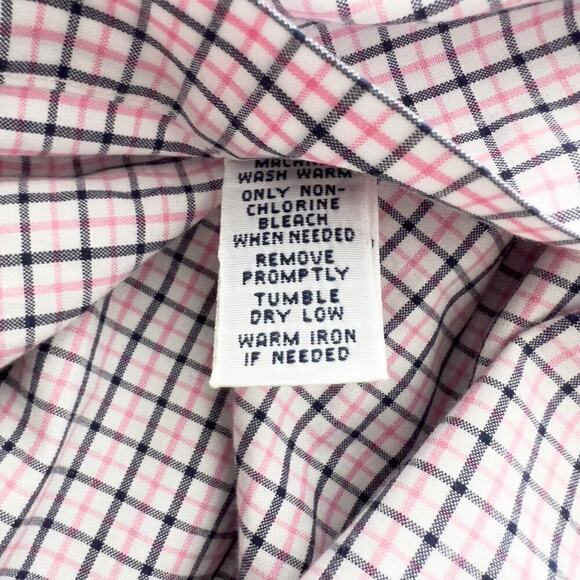 Ralph Lauren Window Pane Checkered Plaid 16 34/35 Button Down Shirt Pink Blue - Picture 6 of 6